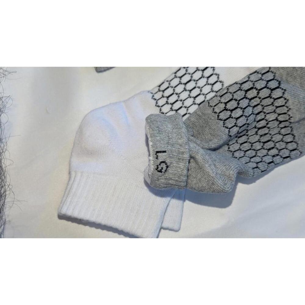 Bombas Ankle Socks LARGE – 3-Pair Bundle Black Gray White Honeycomb Cushioned - Picture 5 of 5